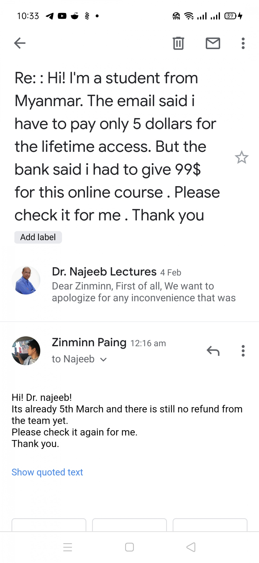 dr najeeb lectures costs