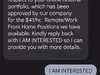 Scammer offering $41hr positions